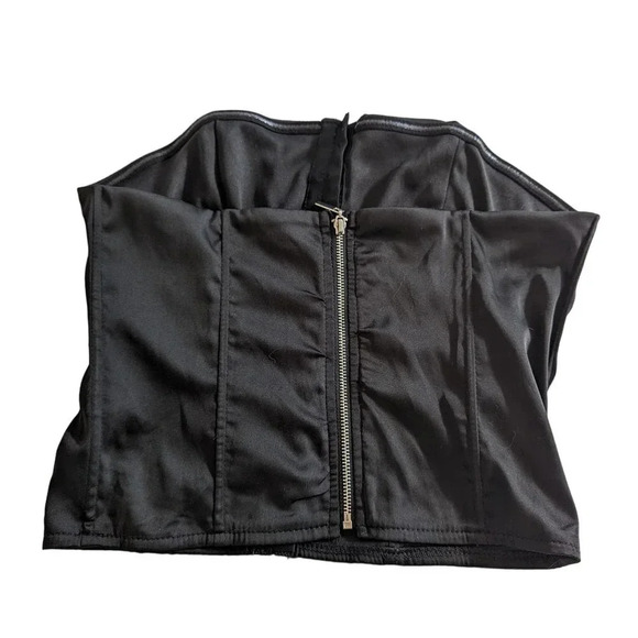 Superdown Black Satin Corset Top Size Small - Picture 4 of 9